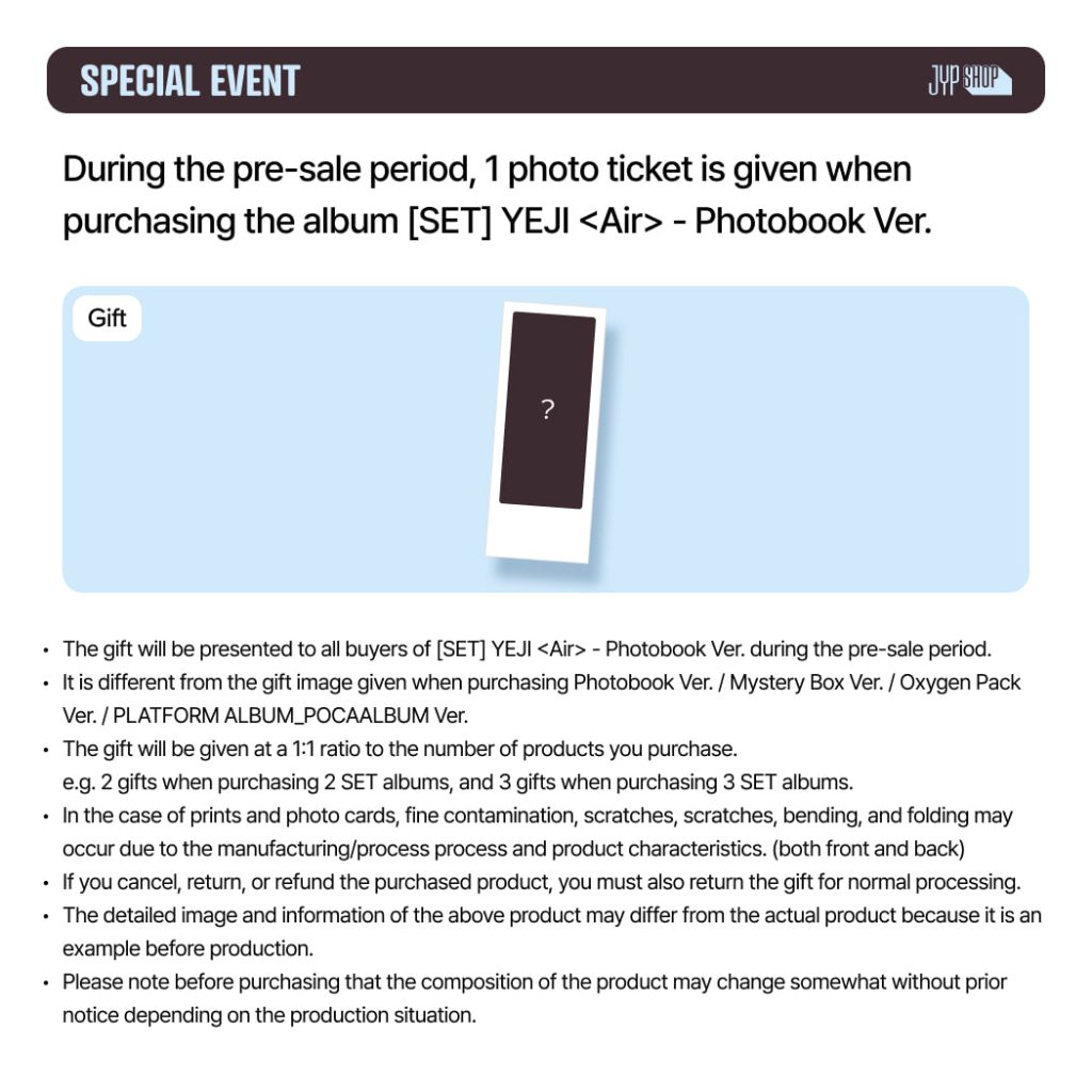 YEJI Air (Photobook Ver.) jypgift2