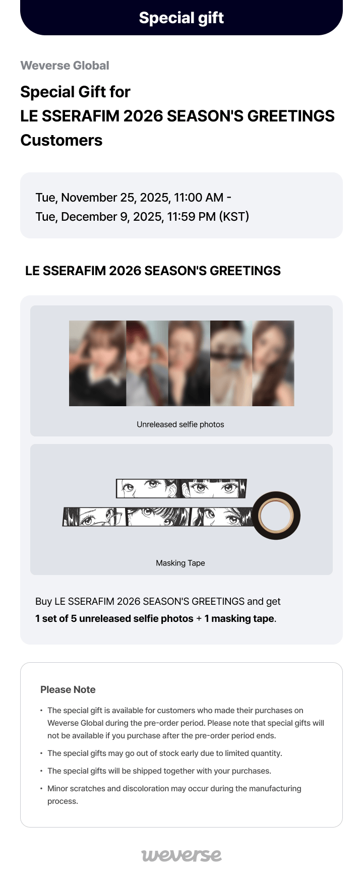 LE SSERAFIM 2026 SEASON’S GREETINGS (+DODATEK WEVERSE)